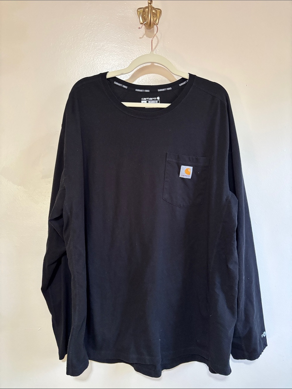 Carhartt Carhartt Force Black Long Sleeve Pocket Tee with Logo Patch NWOT XL